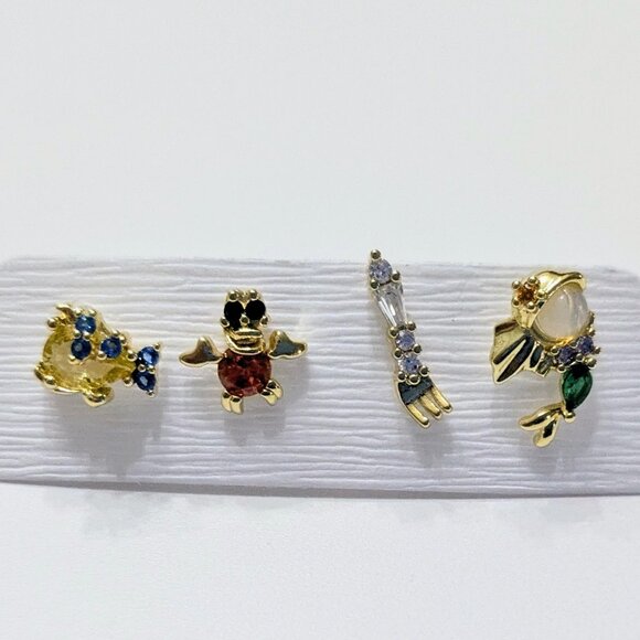 Disney Little Mermaid Stud Earrings – Ariel, Sebastian, Flounder & Fork - Picture 3 of 3